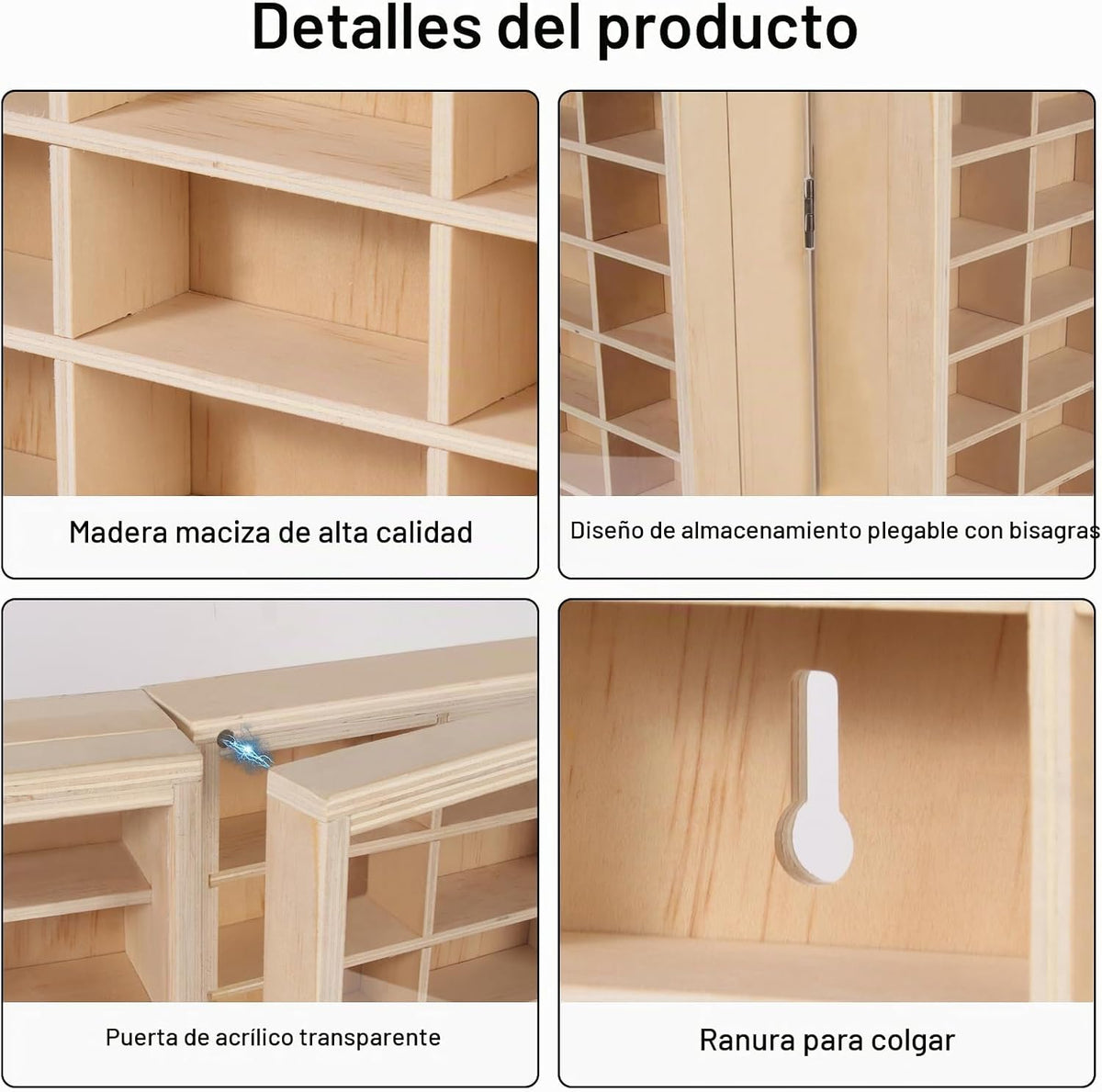 Vitrina de madera para montaje en pared para Hot Wheels 54 Space 1\...