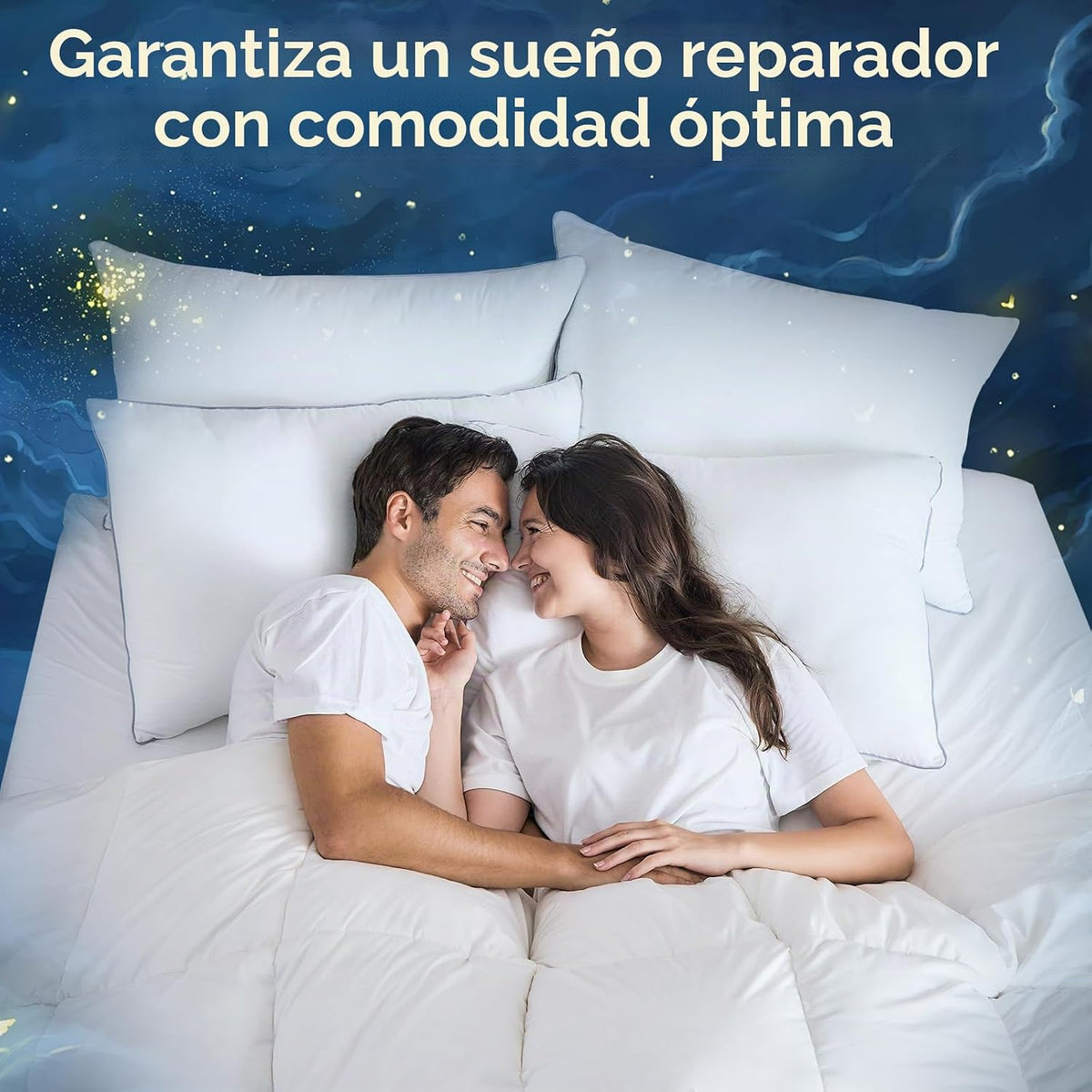 Sasttie Juego de 6 almohadas estándar firmes, almohadas de cama de...