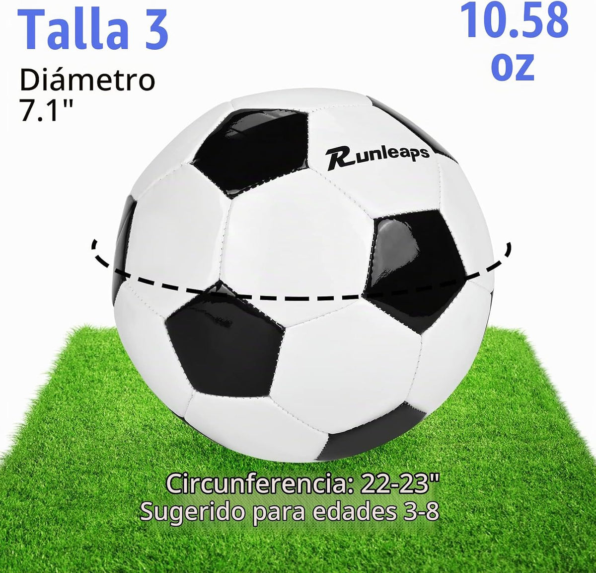Balón de fútbol Runleaps tamaño 1.5 y tamaño 3 y tamaño 4 y tamaño...