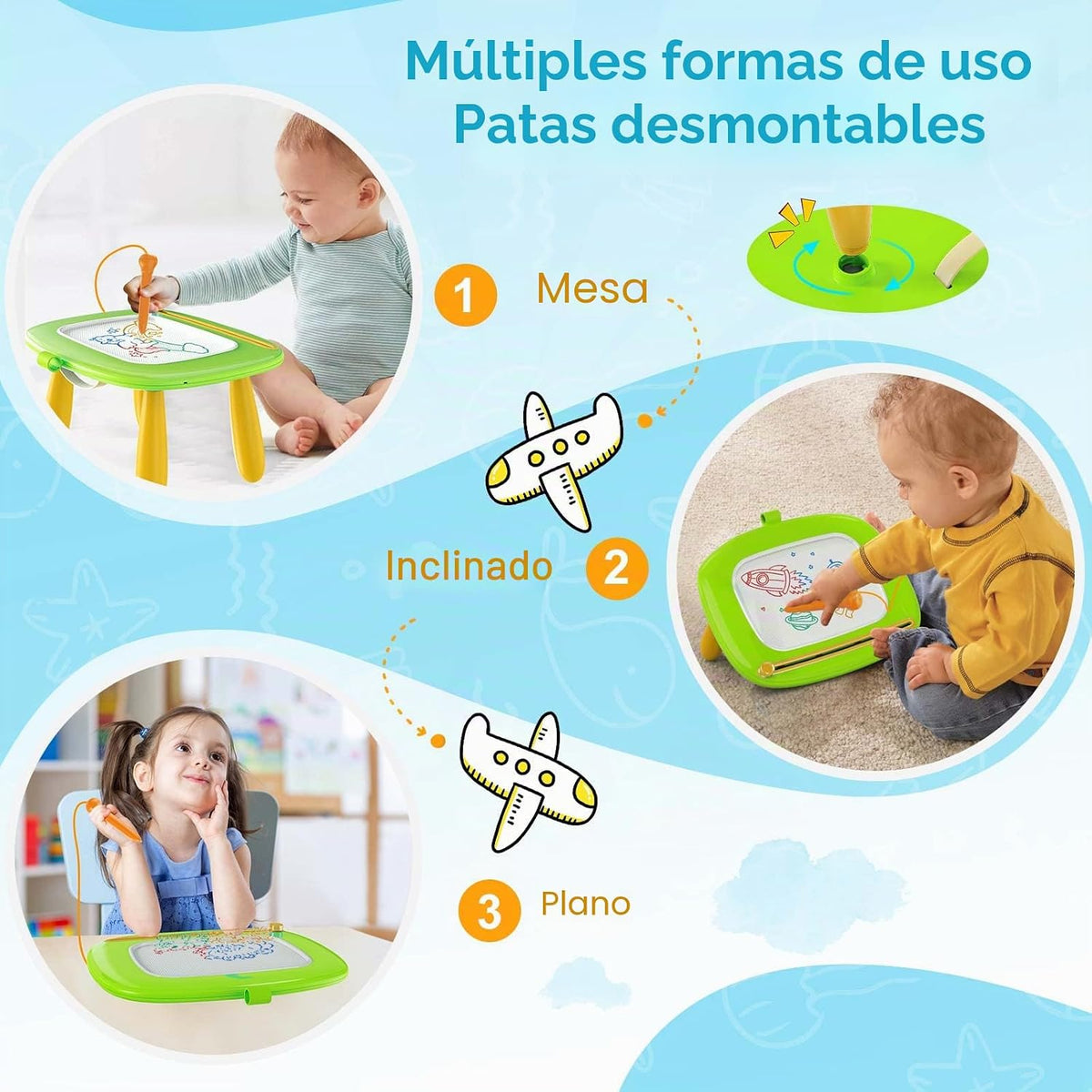 Kikidex - Tablero magnético de dibujo, juguetes para niñas pequeñas...