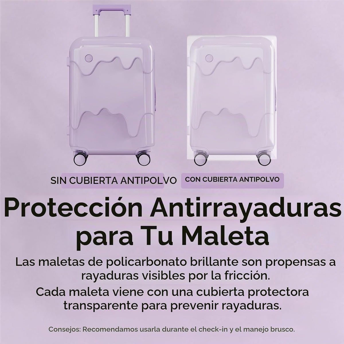 ROAMING Maleta de equipaje de mano lindo púrpura de 20 pulgadas con...