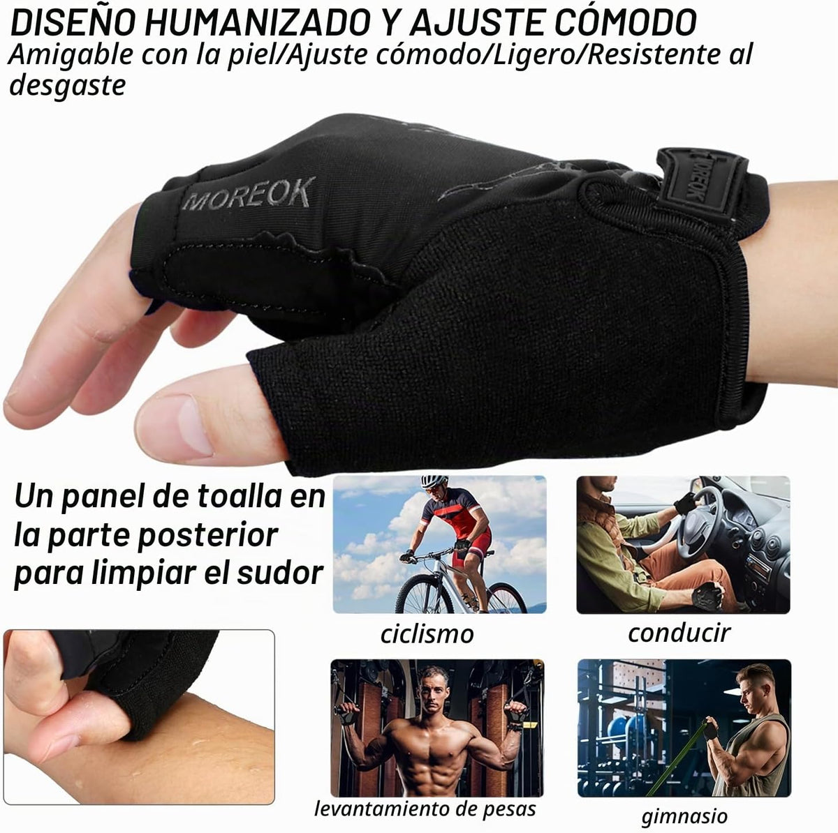 MOREOK Guantes de Ciclismo, Guantes de Bicicleta para Hombres\/Muje...