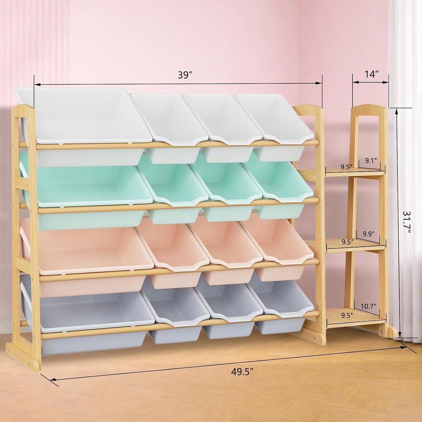 Etitlly Organizador de almacenamiento de juguetes para niños con es...
