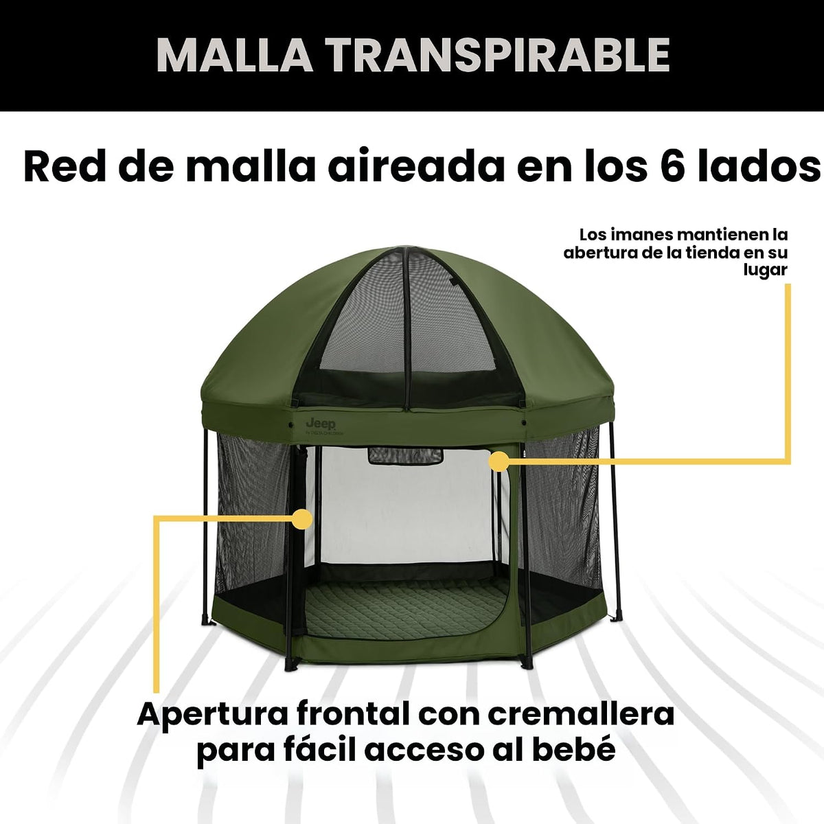 Jeep Hexagon Pop Up Play Yard con toldo extraíble | Ideal para uso...