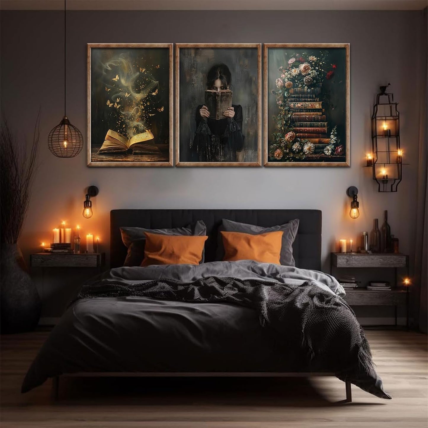 3 piezas de arte de pared de lectura para mujer, estilo victoriano,...