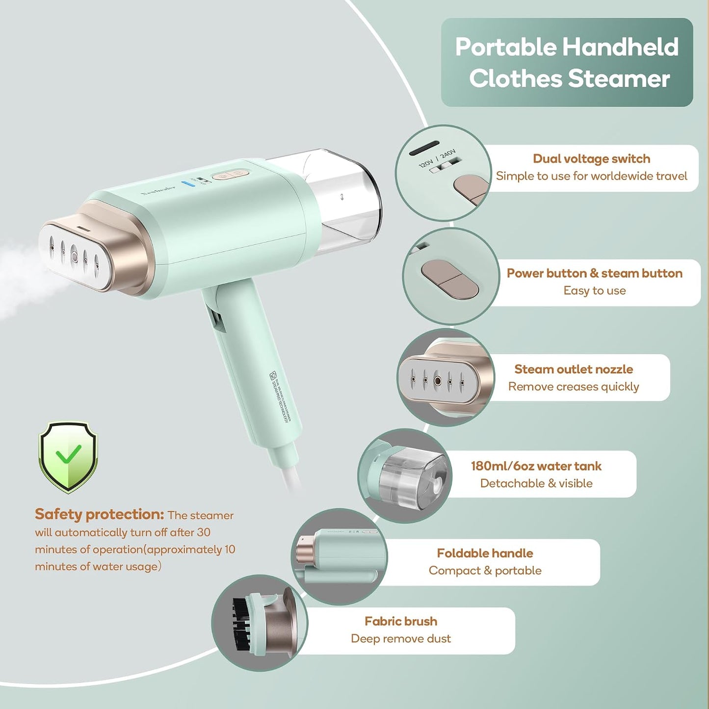 Newbealer - Vaporizador de viaje de doble voltaje - 120V\/220V, vap...