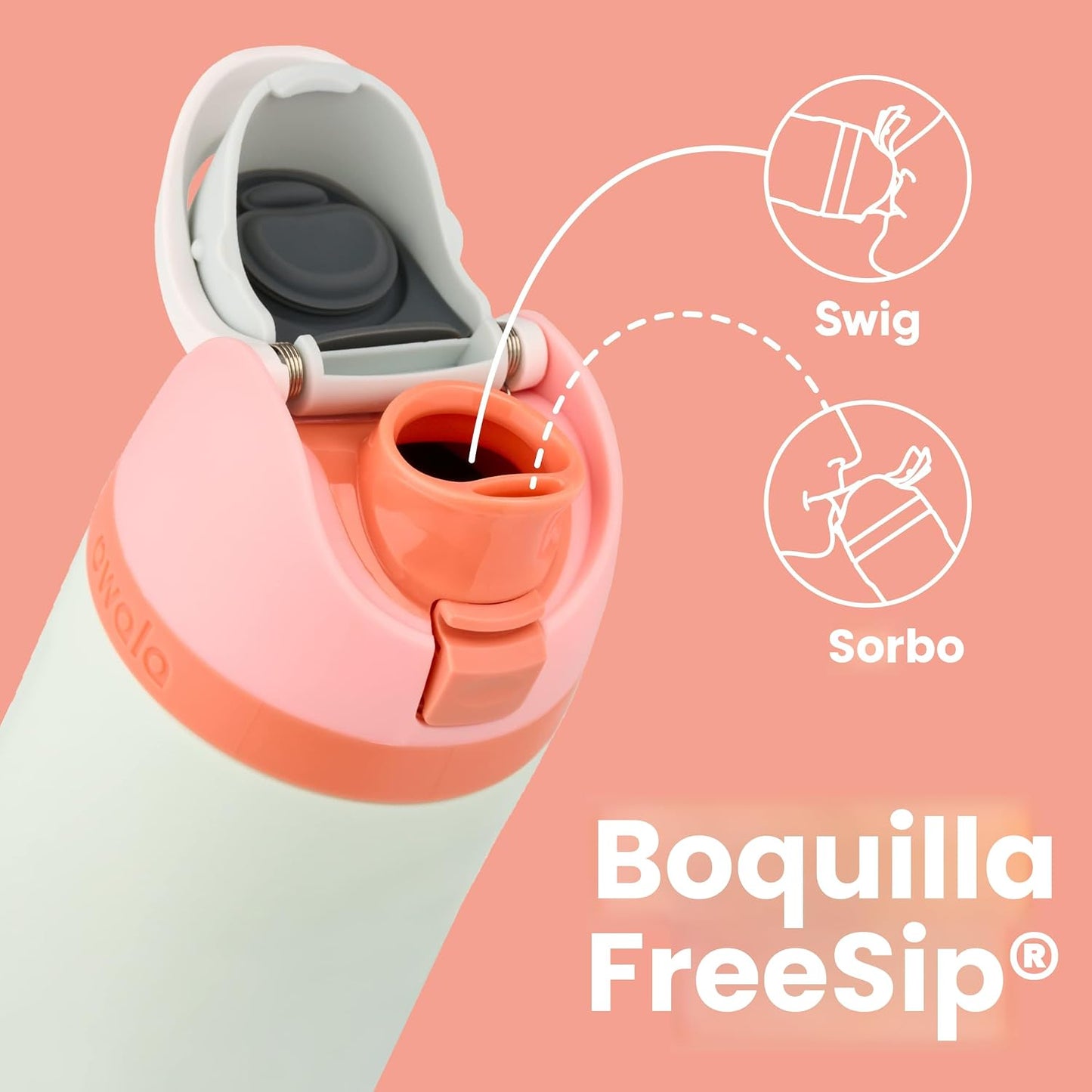 Owala FreeSip - Botellas de agua aisladas de acero inoxidable con p...