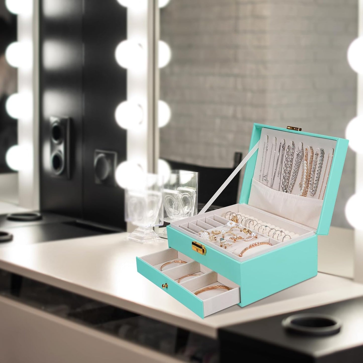 GUOER Joyero para mujeres, niñas y esposas, organizador de joyas gr...