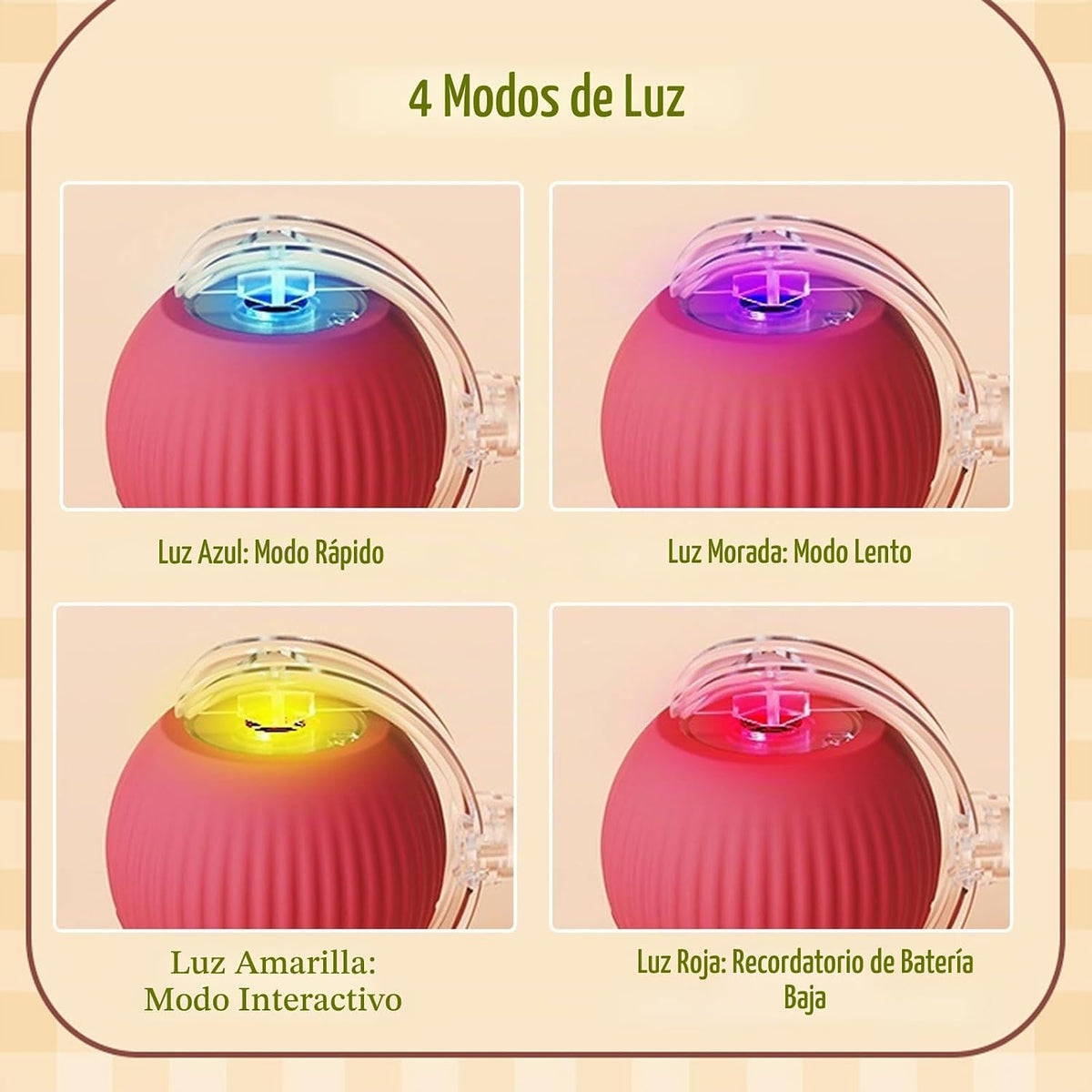 Pelota de juguete interactiva para perros y gatos, movimiento autom...