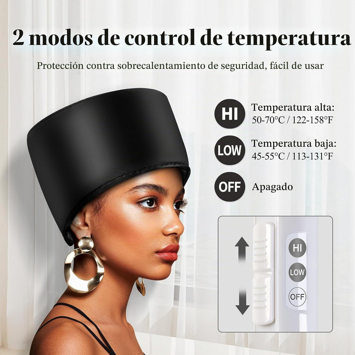 Gorro térmico eléctrico térmico térmico para cabello afro negro nat...