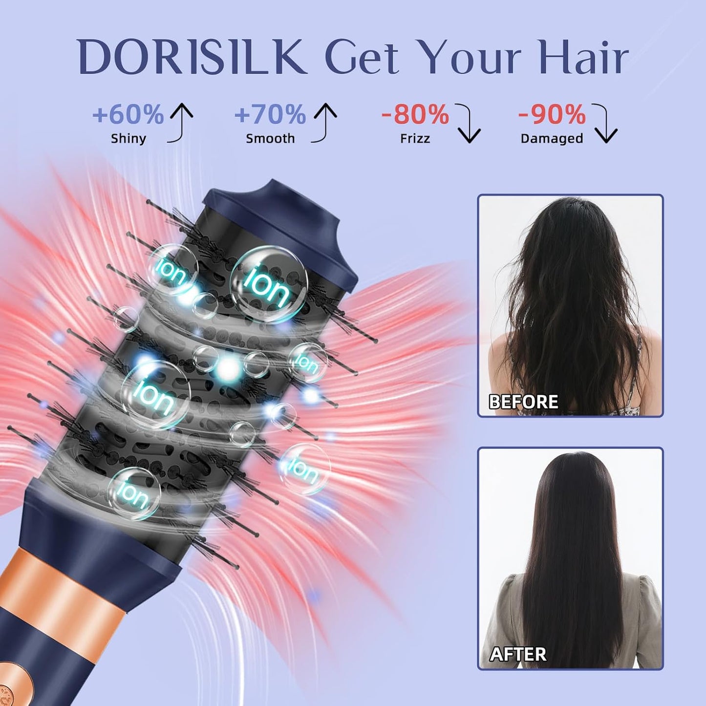 DORISILK Estilizador de cabello y secador de pelo 8 en 1, secador d...