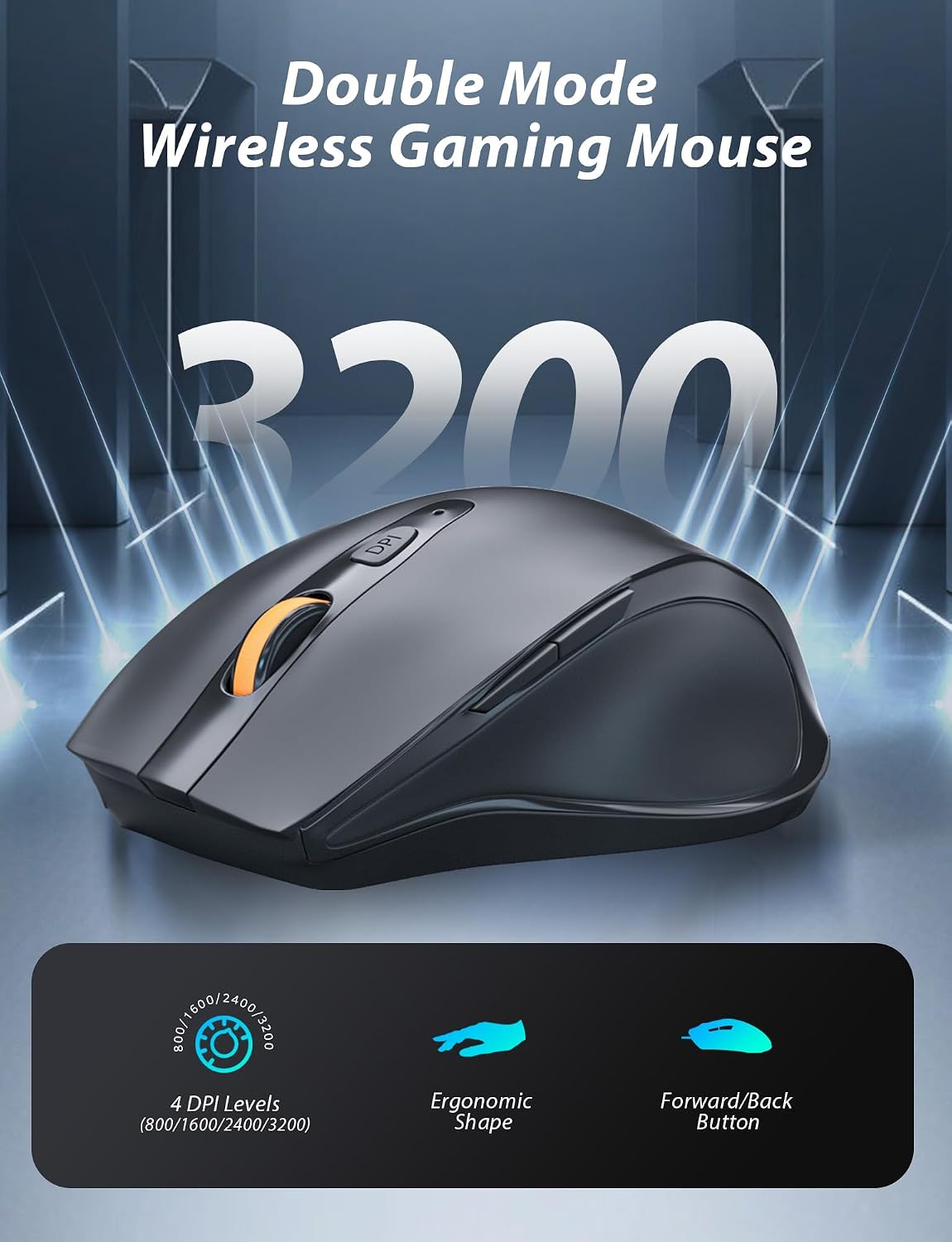 Combo de teclado y mouse mecánicos inalámbricos para juegos, baterí...