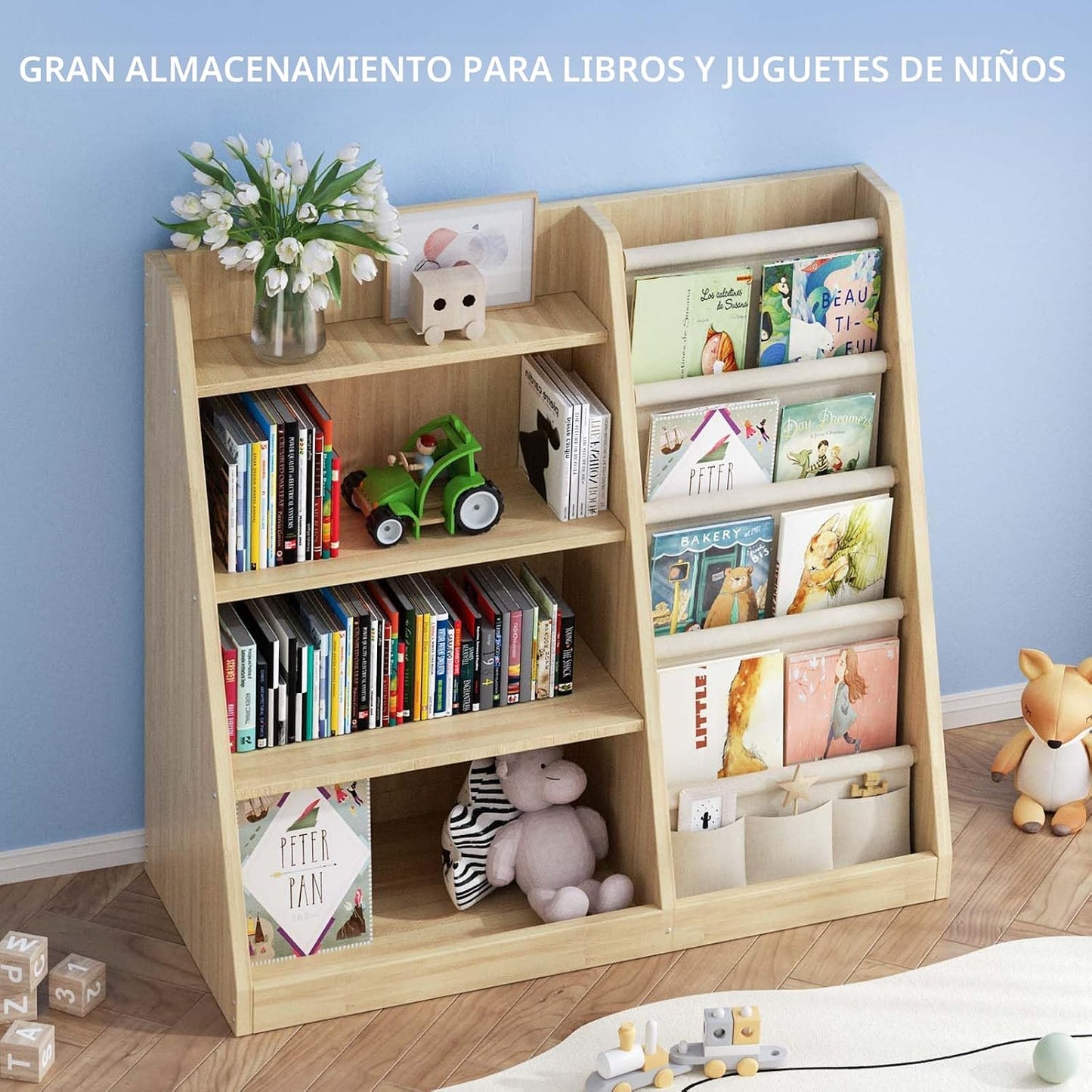 EXPERLAM Estantería para niños y organizador de almacenamiento de j...