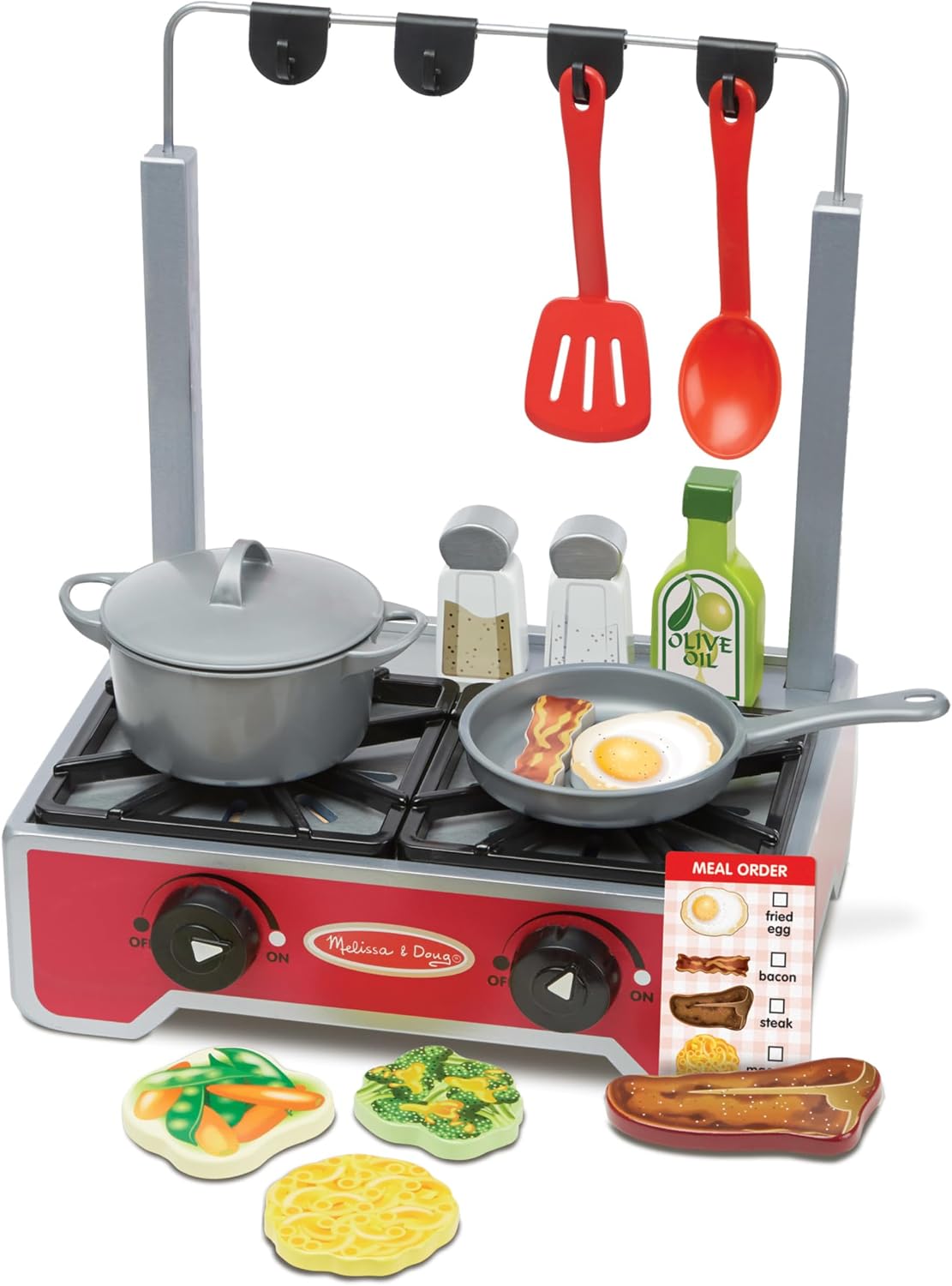 Melissa &amp; Doug Juego de cocina de madera de lujo de 19 piezas c...