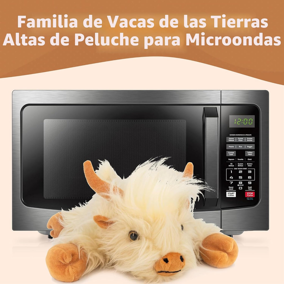Marysun Juguete de peluche de vaca de las tierras altas para microo...