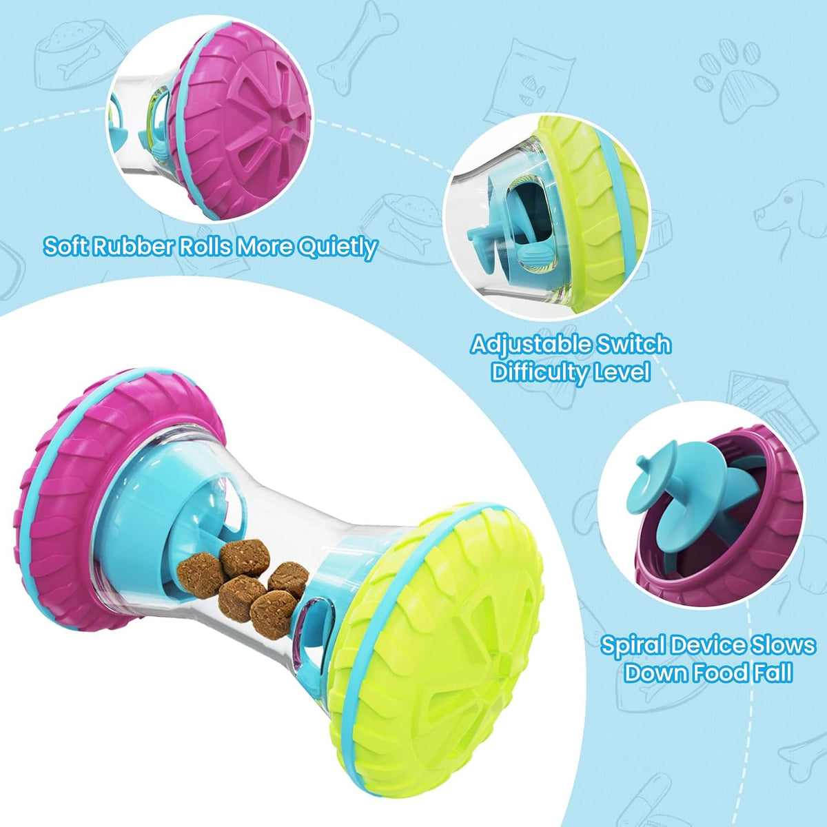 BoYoYo Juguetes interactivos para perros, rompecabezas para perros,...