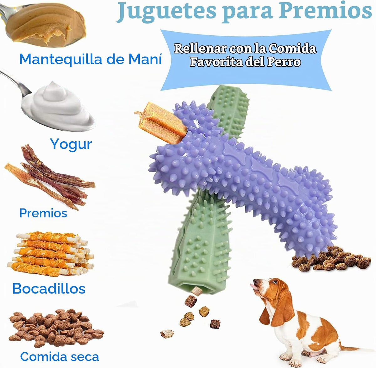 Paquete de 4 juguetes para cachorros de 2 a 8 meses, juguete mastic...