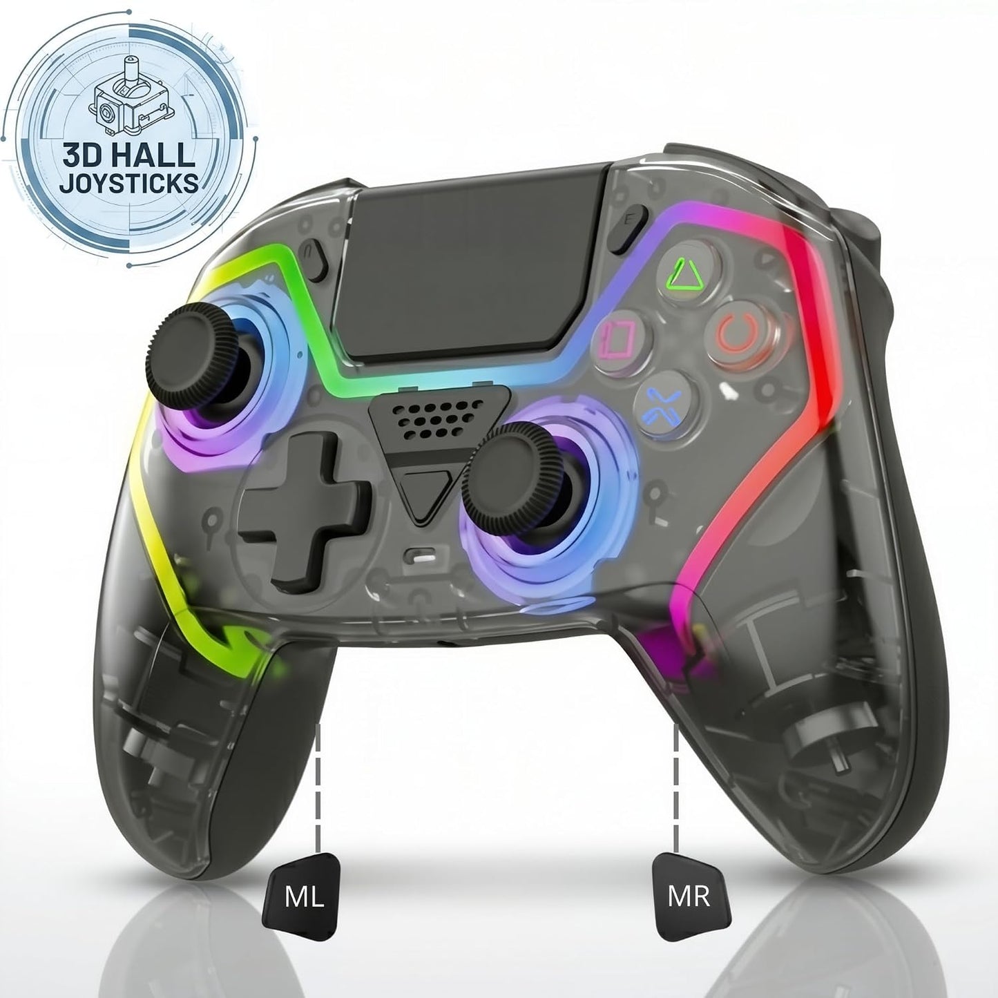 Mando inalámbrico Fyvra compatible con PS5, PS5 Slim, PS5 Pro, PC,...