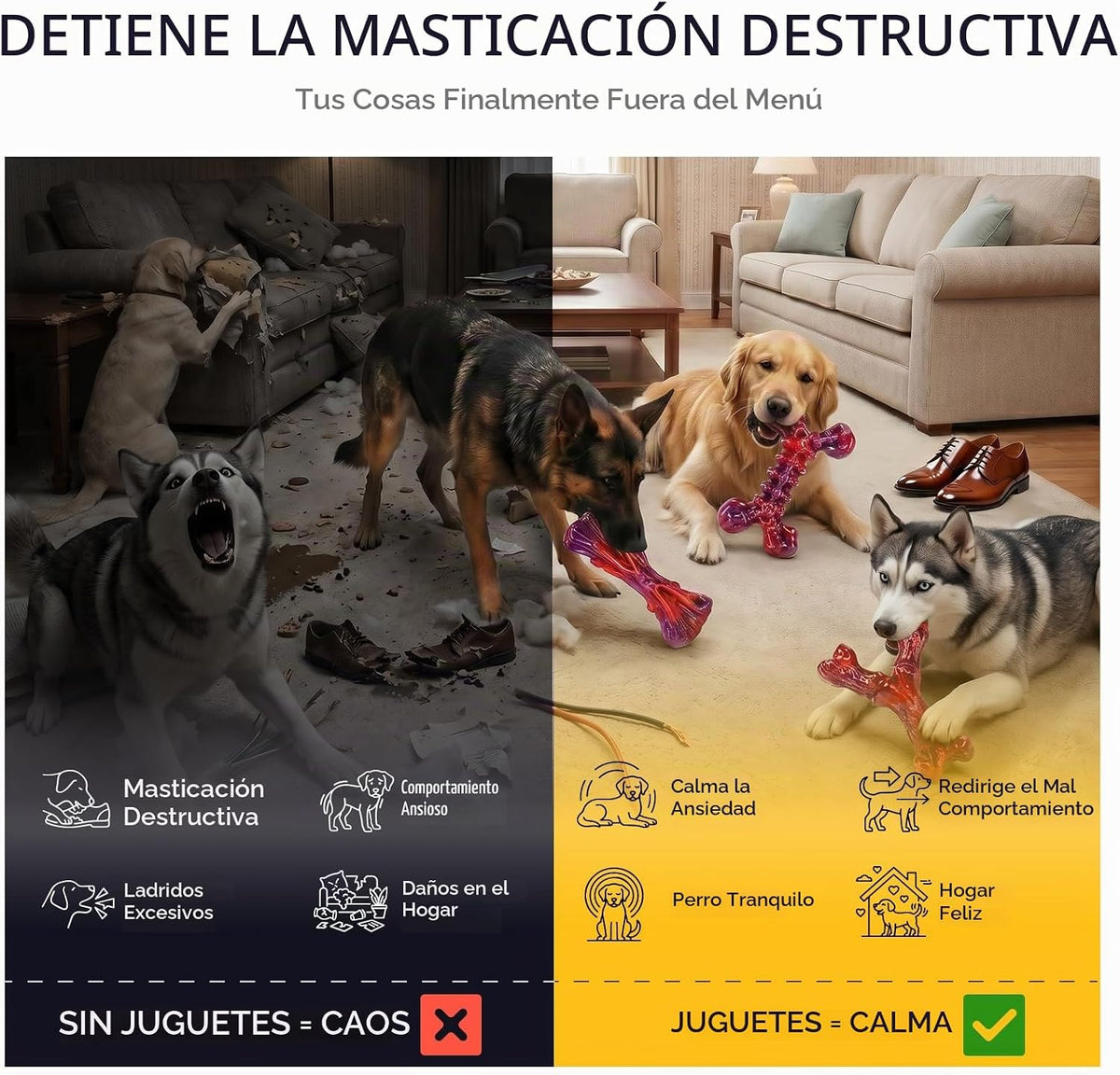 Kseroo - Juguetes indestructibles para perros que mastican agresiva...