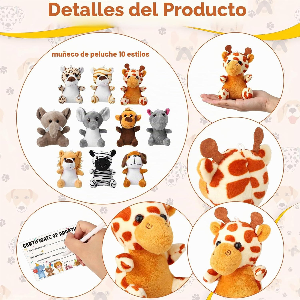 Guiqulai - Juego de 40 juguetes de peluche de animales de peluche p...