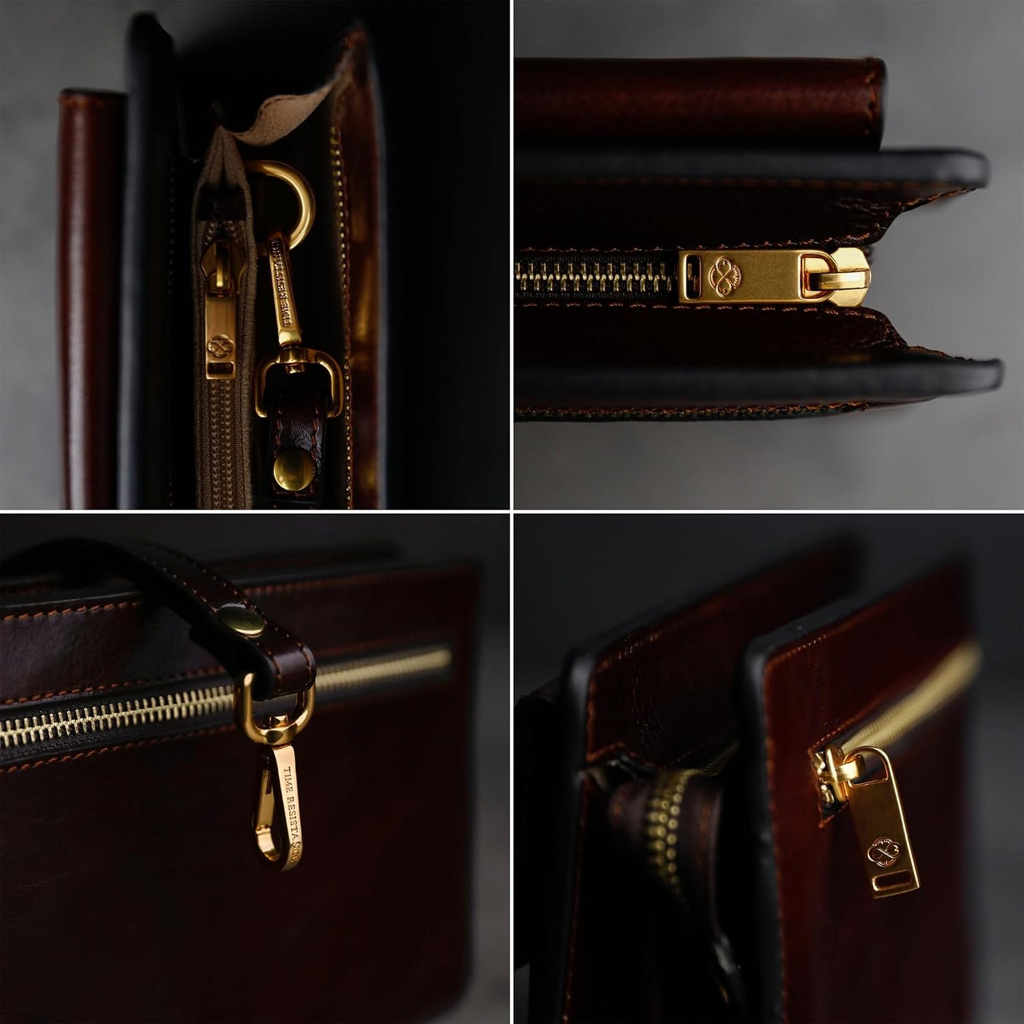 Time Resistance Bolso de mano de cuero para hombre, organizador de...