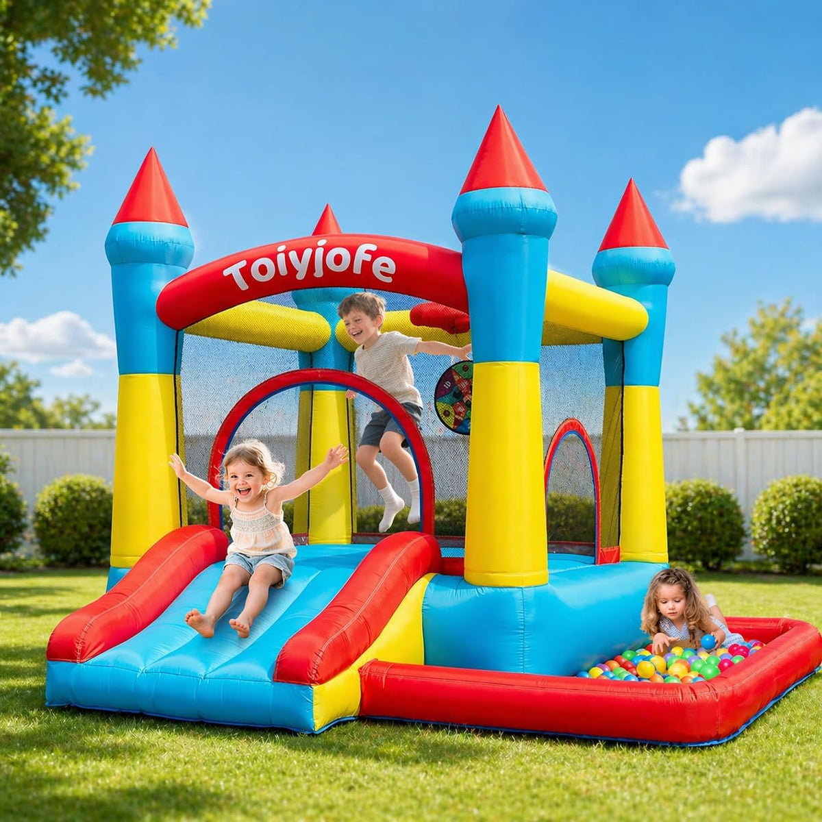 Castillo hinchable inflable para niños de 3 a 6 años, para interior...