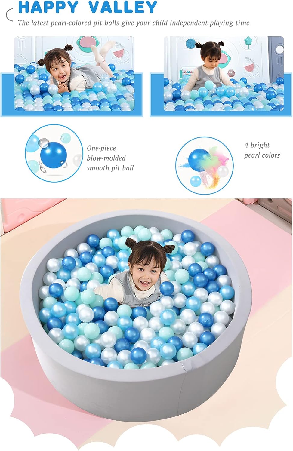 STARBOLO Pelotas de Piscina de Pelotas para Niños Pequeños Paquete...