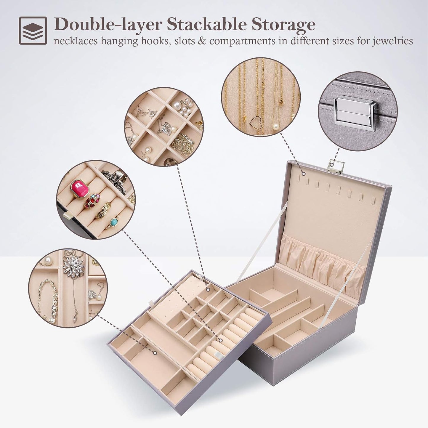 ProCase Caja de Joyas para Mujeres, Organizador de Joyas Grande de...