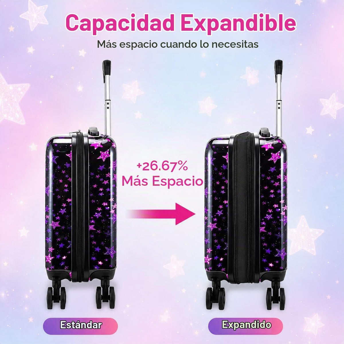 Equipaje para niños, juego de 2 piezas con ruedas giratorias de 360...