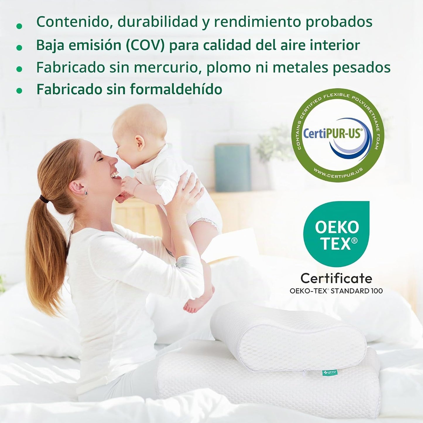 UTTU - Almohada cervical de espuma viscoelástica para aliviar la te...