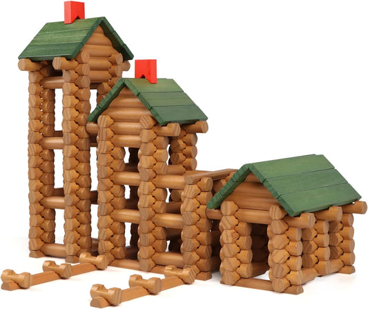 Wondertoys Juego de troncos de madera de 328 piezas a partir de 3 a...
