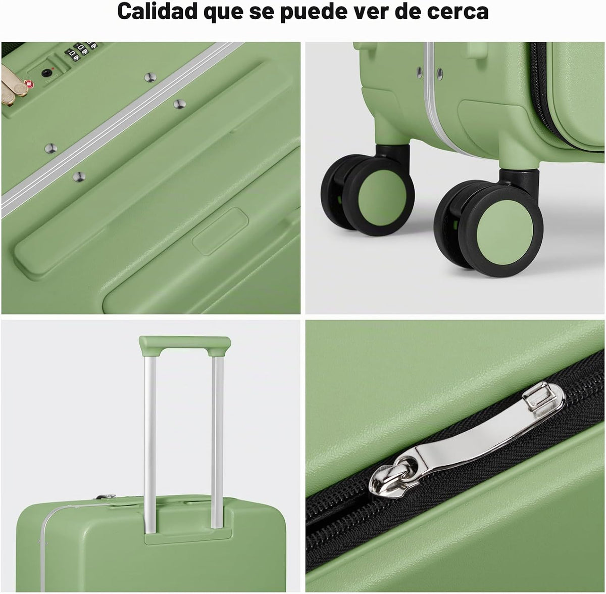 mixi Maleta de equipaje con ruedas giratorias, equipaje de viaje co...