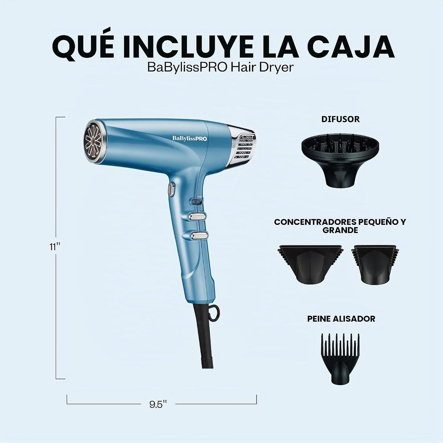 Secador de pelo BabylissPRO Nano Titanium, secador profesional de 1...
