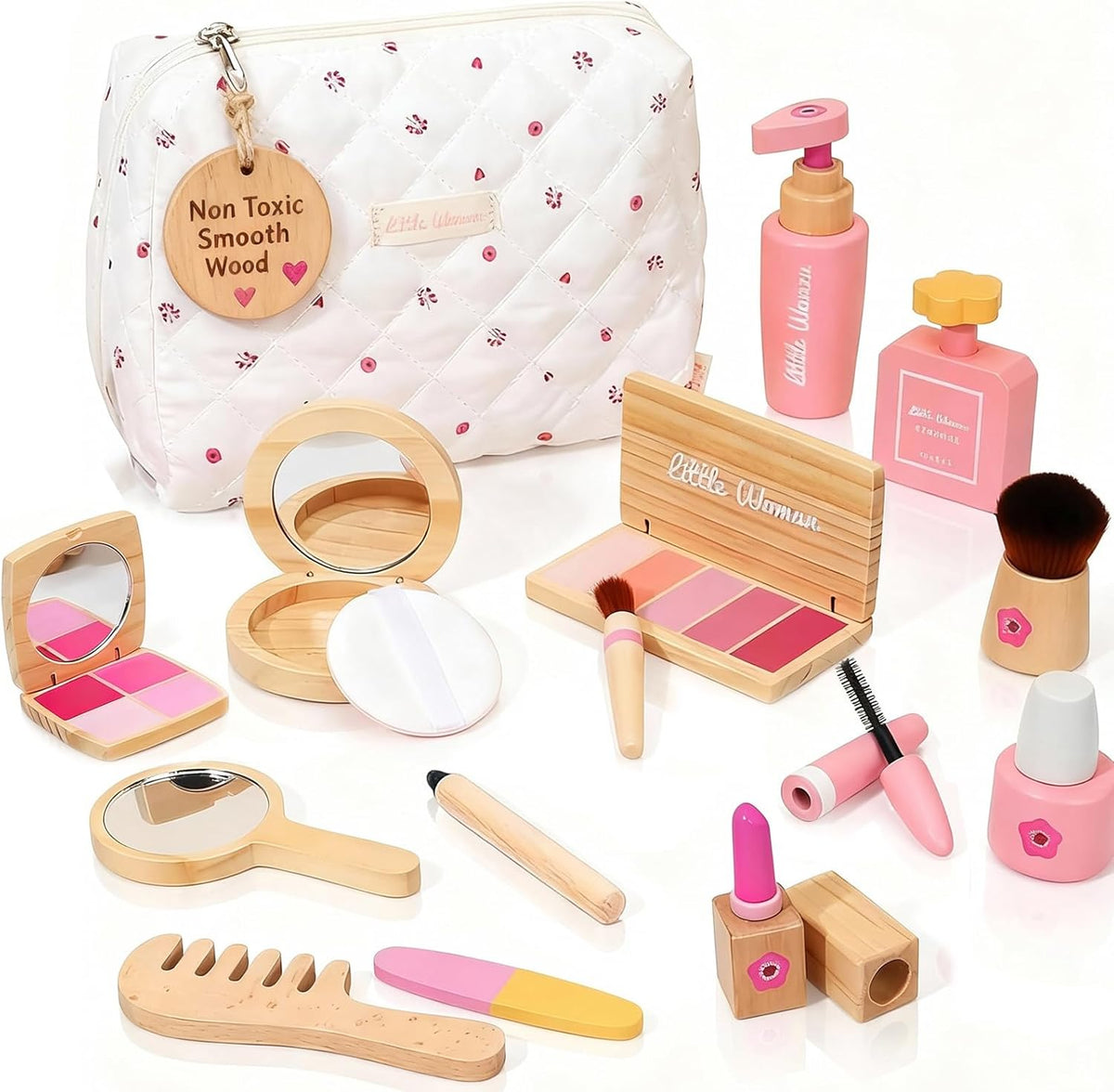 Kit de maquillaje de madera de simulación para niños pequeños: set...