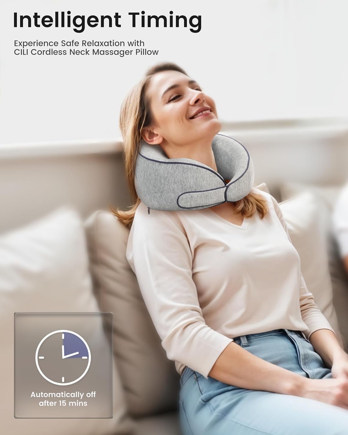 CILI Almohada Masajeadora de Cuello Inalámbrica con Calor, Masajead...