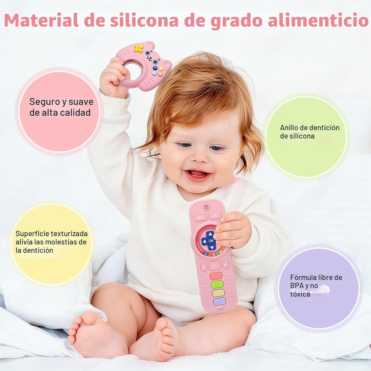 Suhunide Baby Rattles - Juguetes de dentición para bebés de 3 a 6 m...