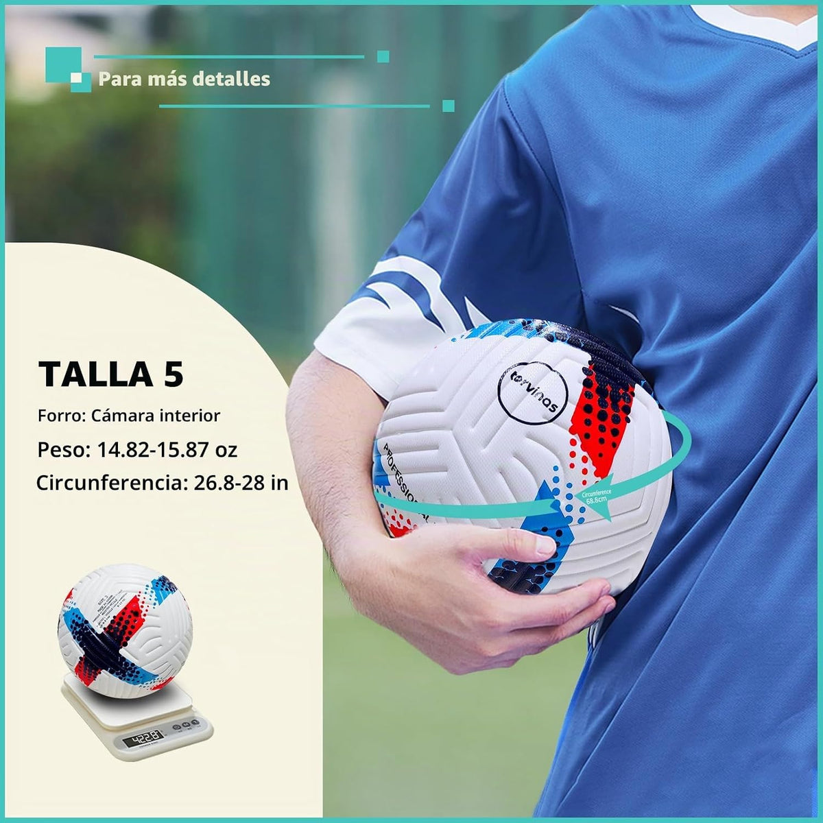 Torvinas Balón de fútbol Tamaño 5,4 \u2013 Piel sintética impermeab...