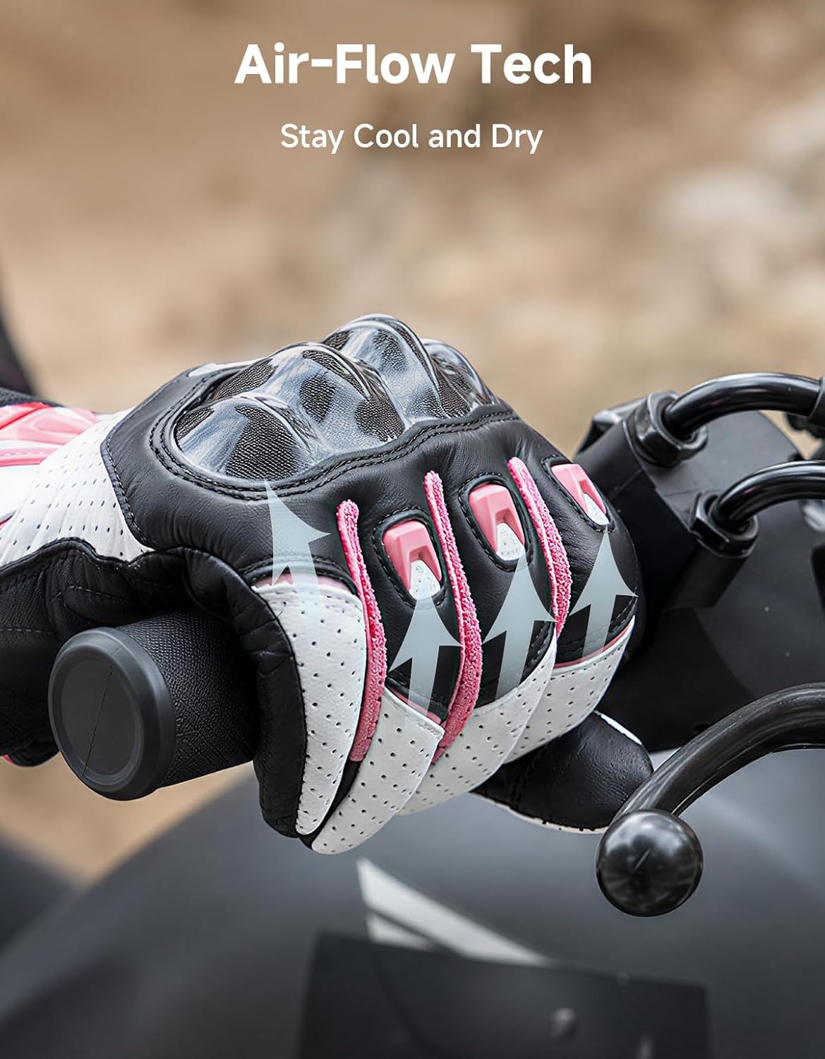 KEMIMOTO Guantes de motocicleta de piel de oveja para mujer, guante...
