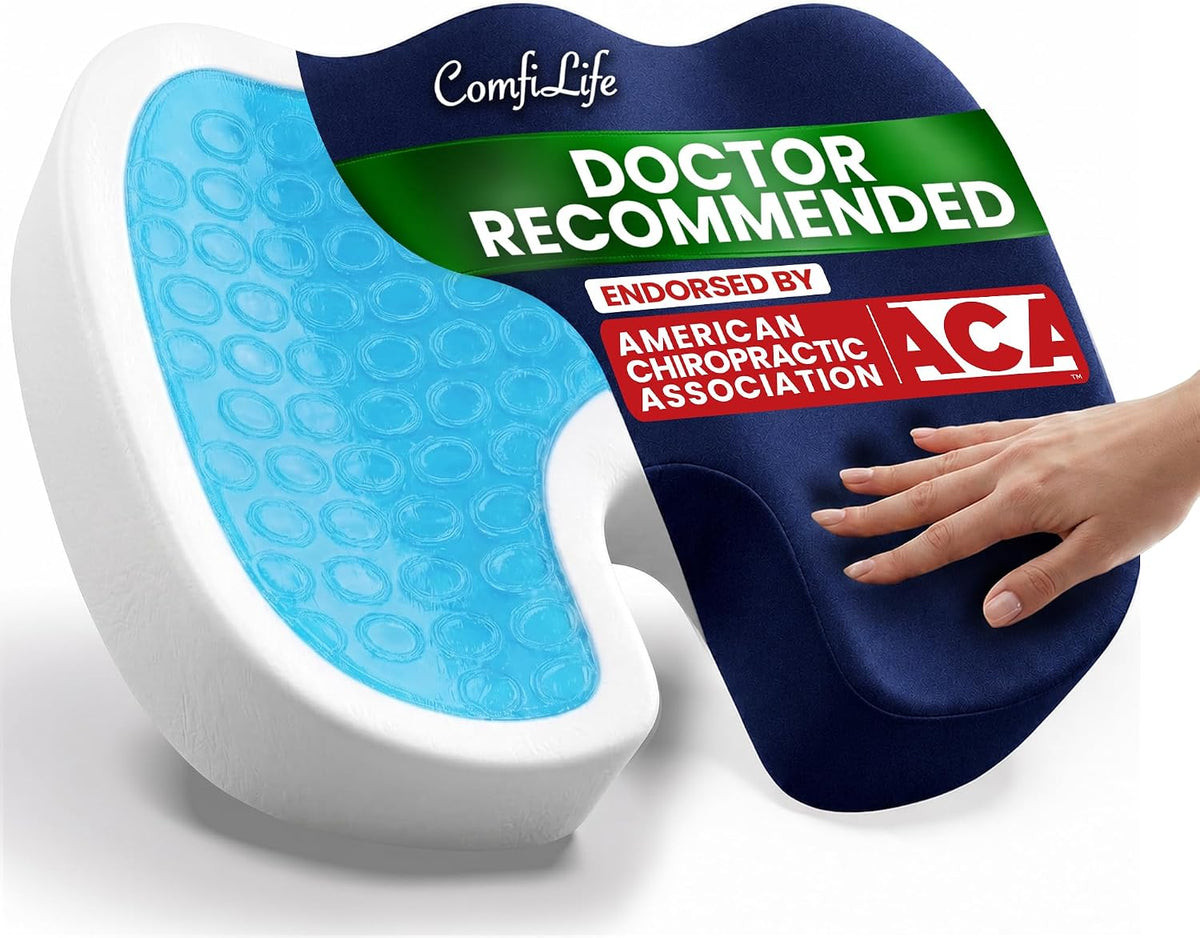 ComfiLife - Cojín prémium de gel y espuma viscoelástica para silla...