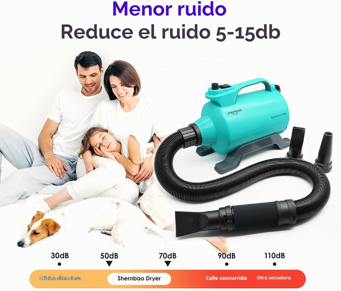 Secador de pelo de alta velocidad de la fuerza del aseo del perro d...