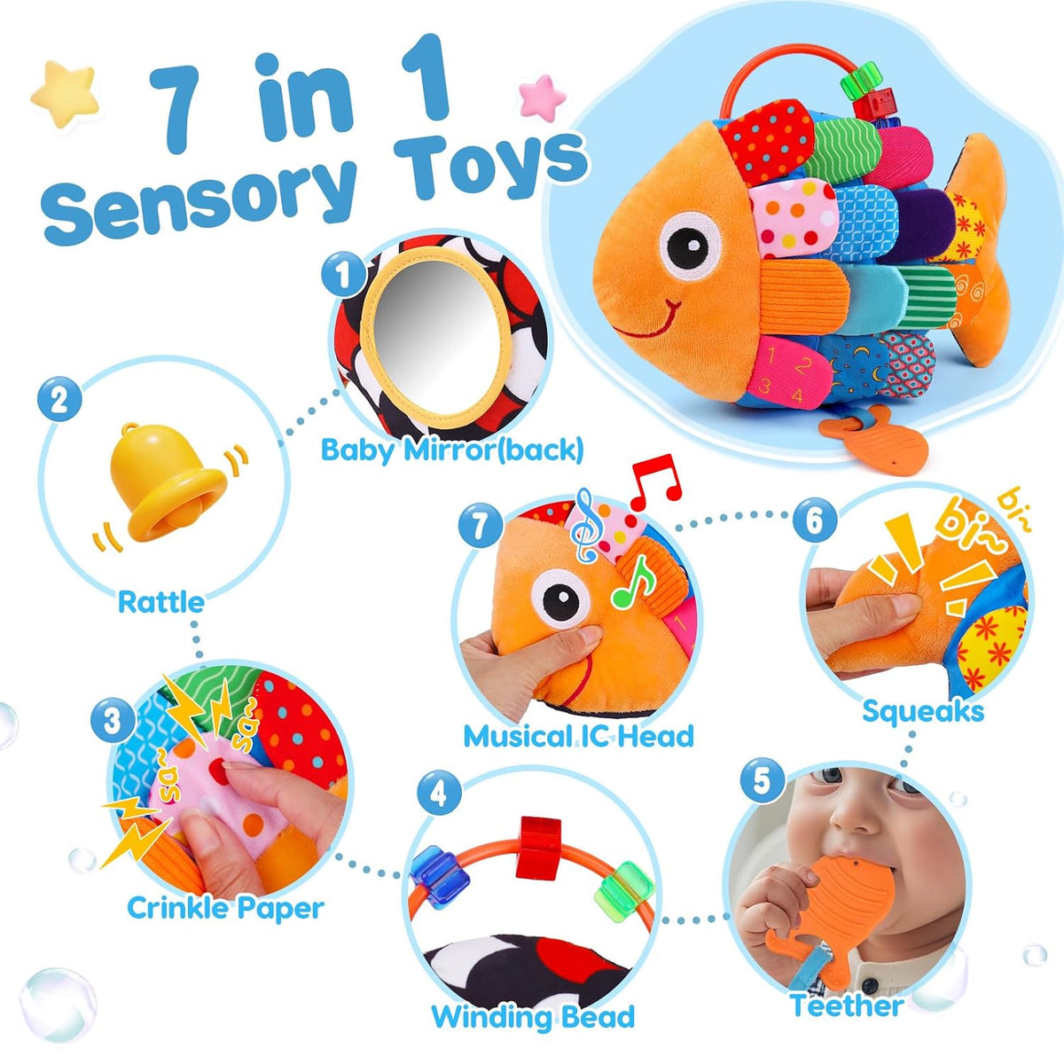Juguetes sensoriales para bebés de 0 a 6 meses de tiempo de barriga...