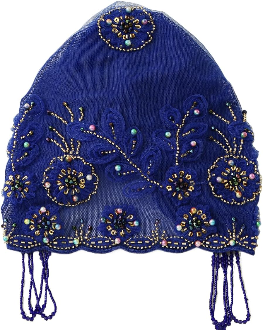 Turbante para mujer, con cuentas de encaje, musulmán, hijab, gorro...