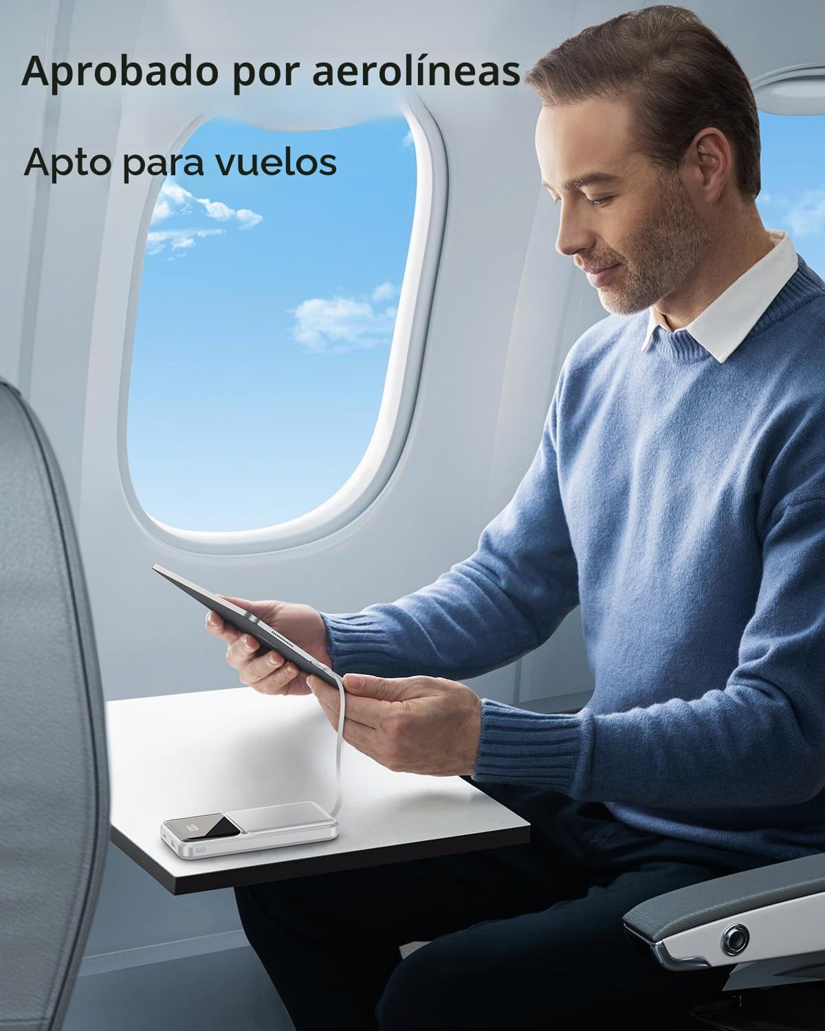 RONEGN Cargador portátil con cable integrado, 20000 mAh, cargador d...