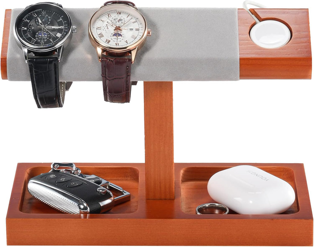 ProCase Soporte de exhibición de reloj de madera para hombres, torr...