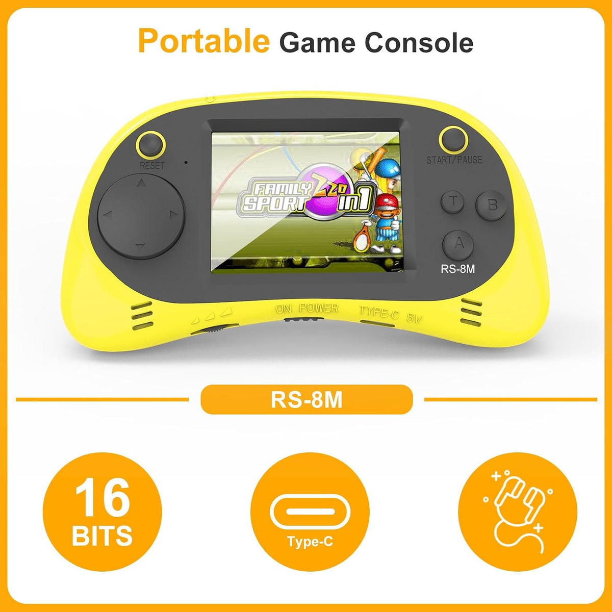 Juegos de mano para niños, videojuego retro de 16 bits con 220 jueg...