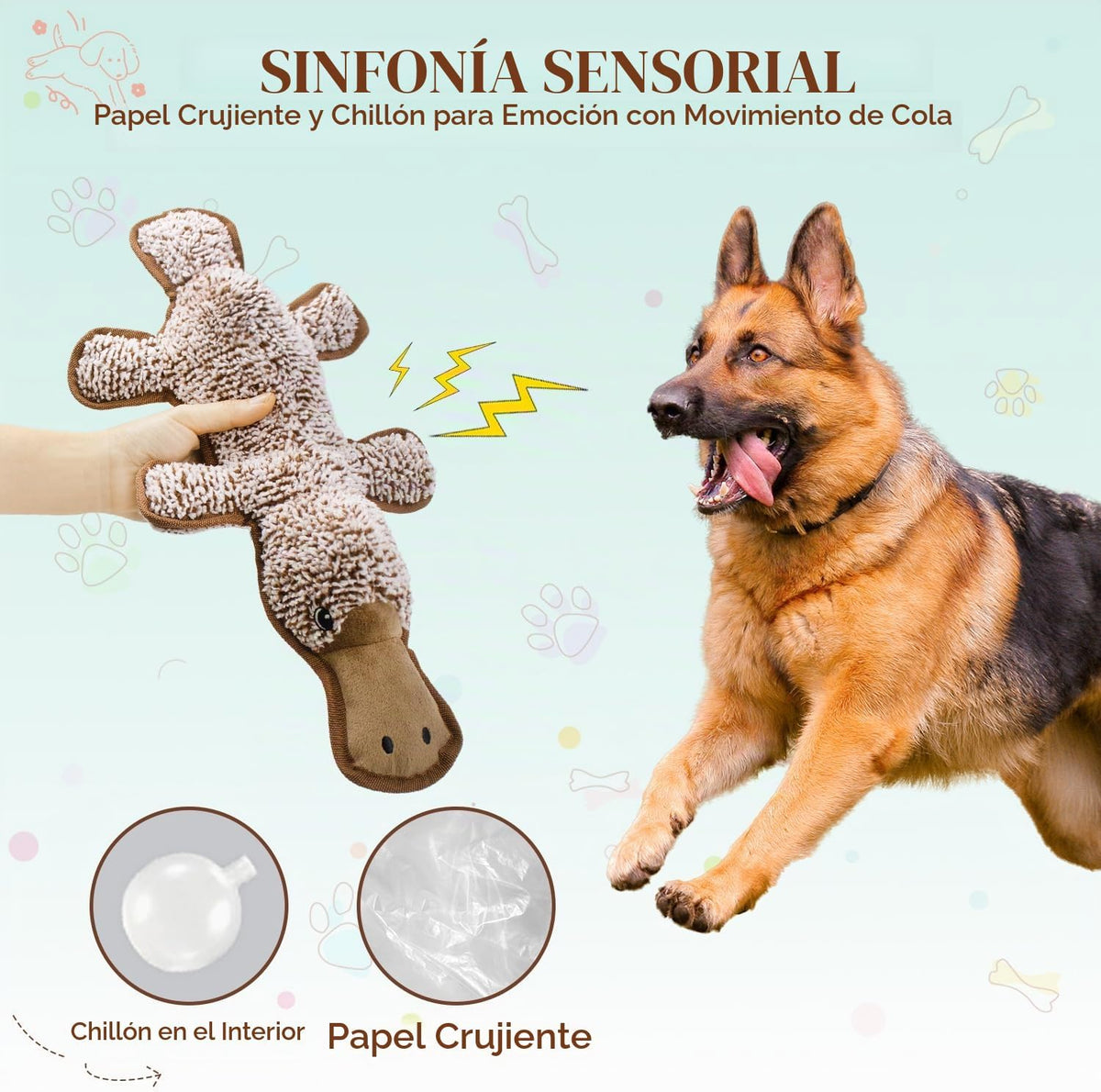Juguetes chirriantes para perros sin relleno, juguetes masticables...