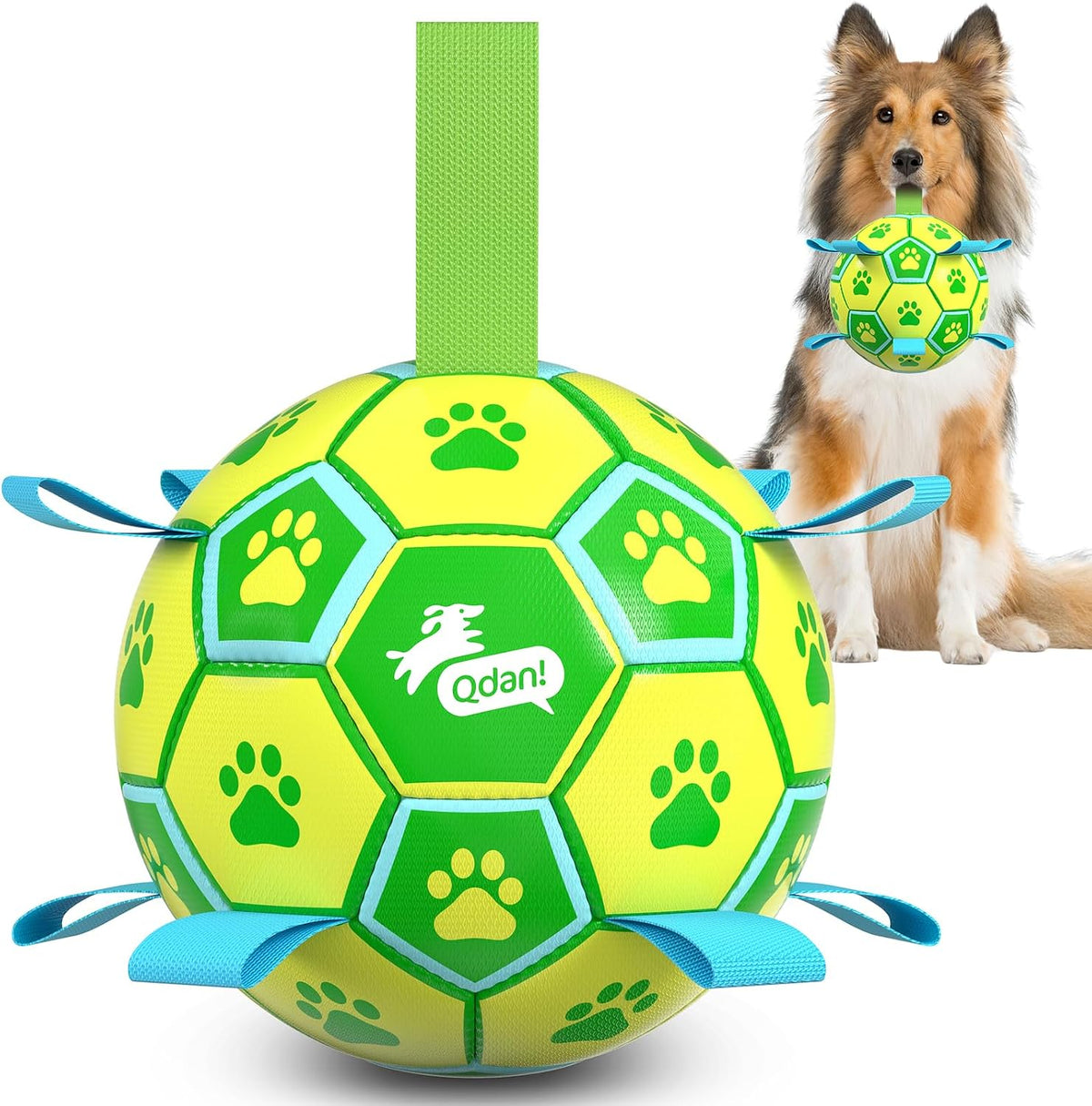 QDAN Juguetes para perros Pelota de fútbol - Bolas duraderas para p...