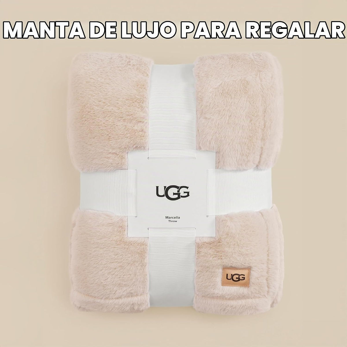 UGG Marcella - Manta para sofá, 50 x 70 pulgadas, color crema (aren...