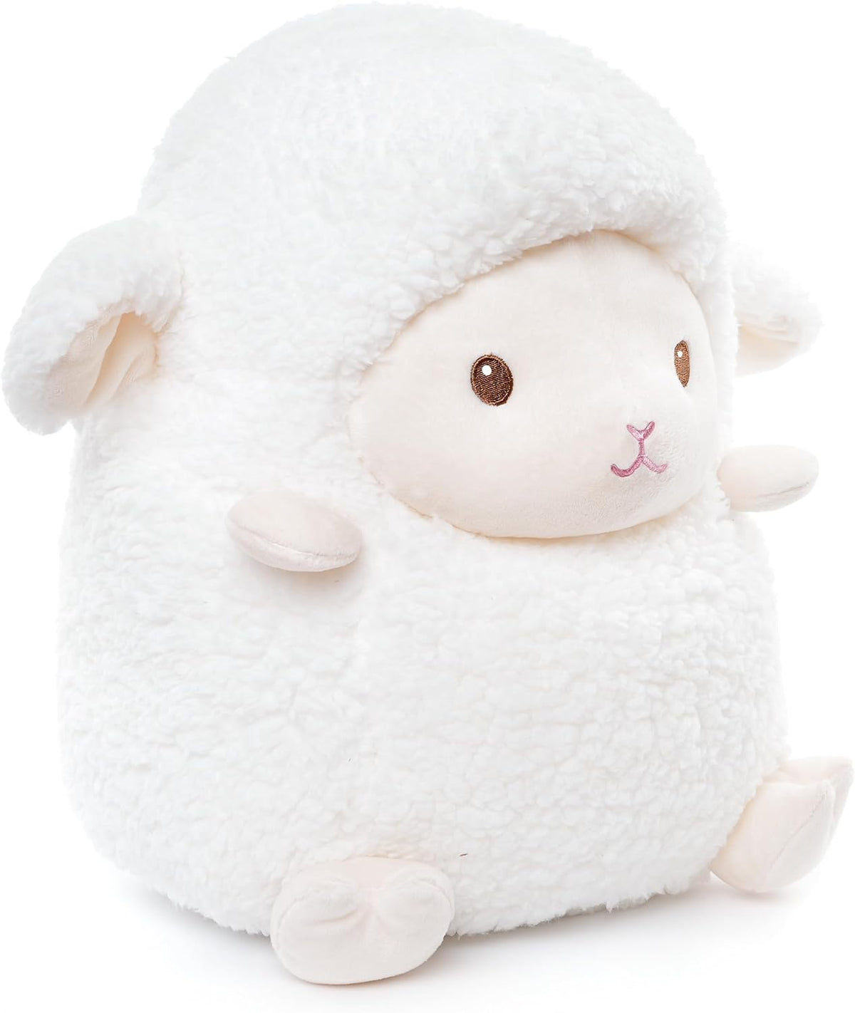 WEIGEDU - Lindo animal de peluche de oveja, 14 pulgadas, color blan...