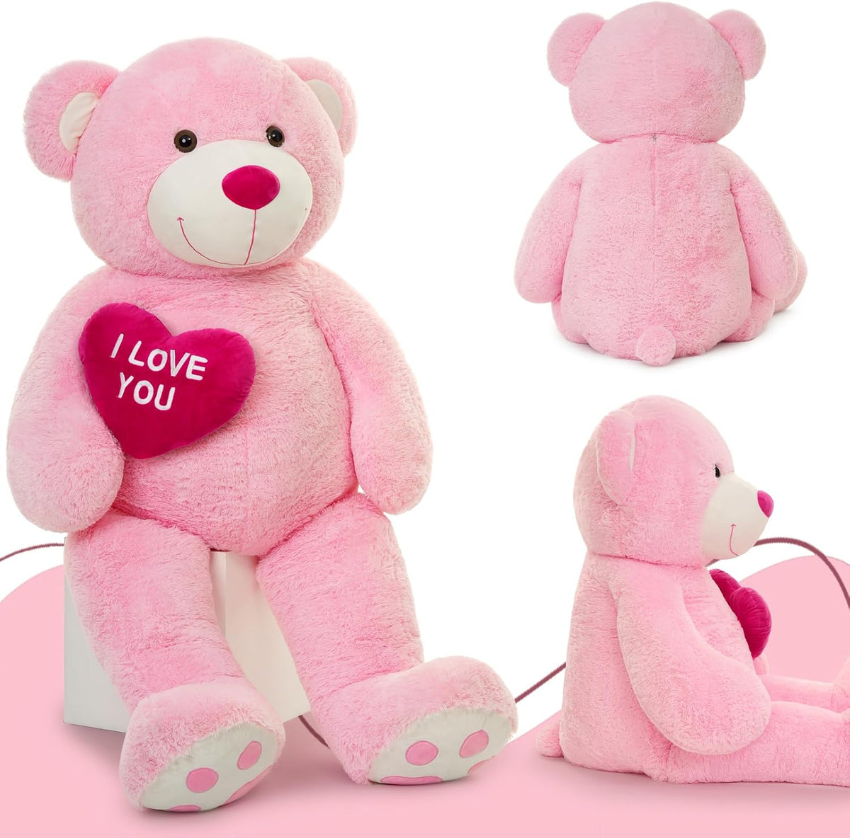 MaoGoLan - Oso de peluche gigante de 6 pies - Corazón rojo "Te...